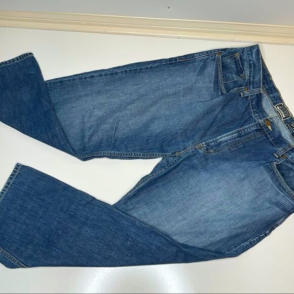 Size 34W 30L Levis Relaxed Straight Fit 559 Stone Washed Blue Denim Jeans - Picture 6 of 6